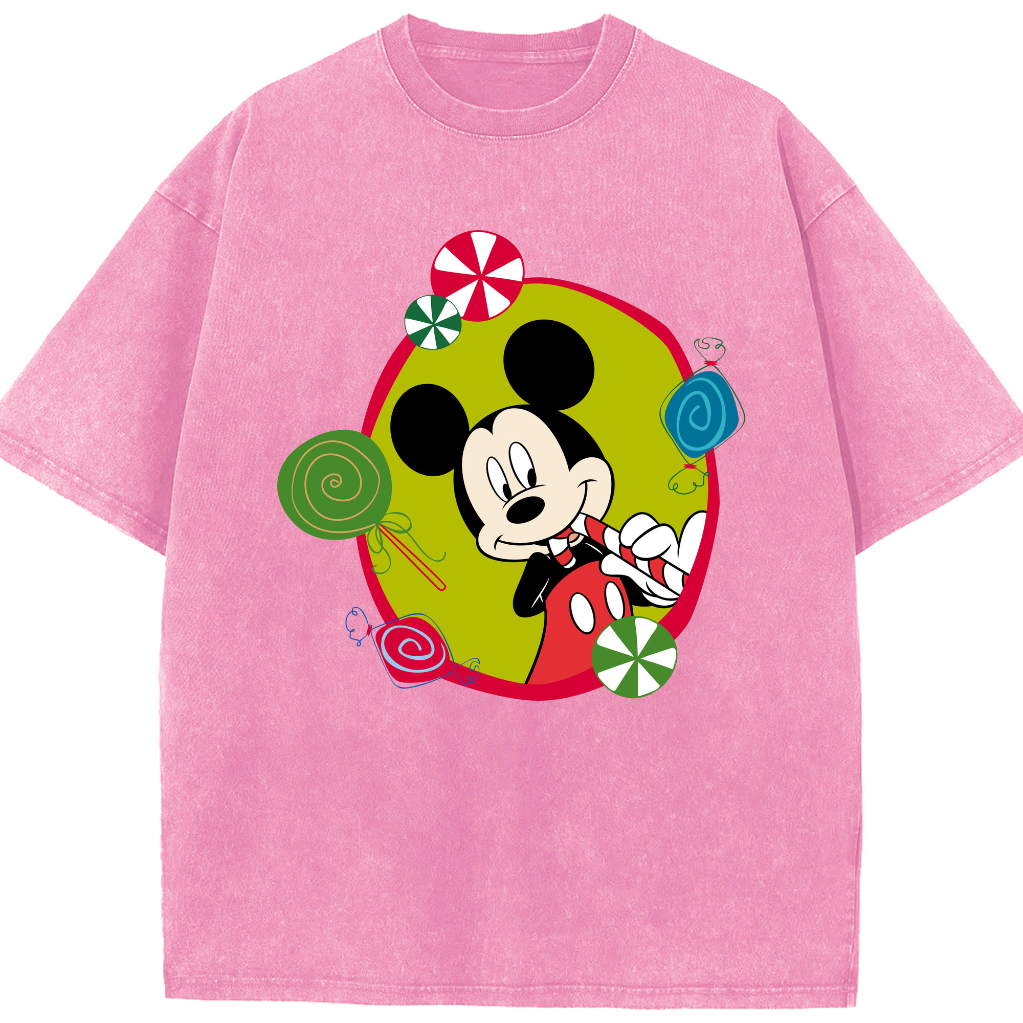 （画像用） ミッキーマウス Mickey Mouse 綿100% ヴィンテージ風 半袖Tシャツ（フロントプリント）
